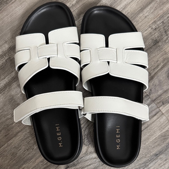 NEW M. Gemi "The Emanuela" White Leather Sandals Size 11 - Picture 2 of 5